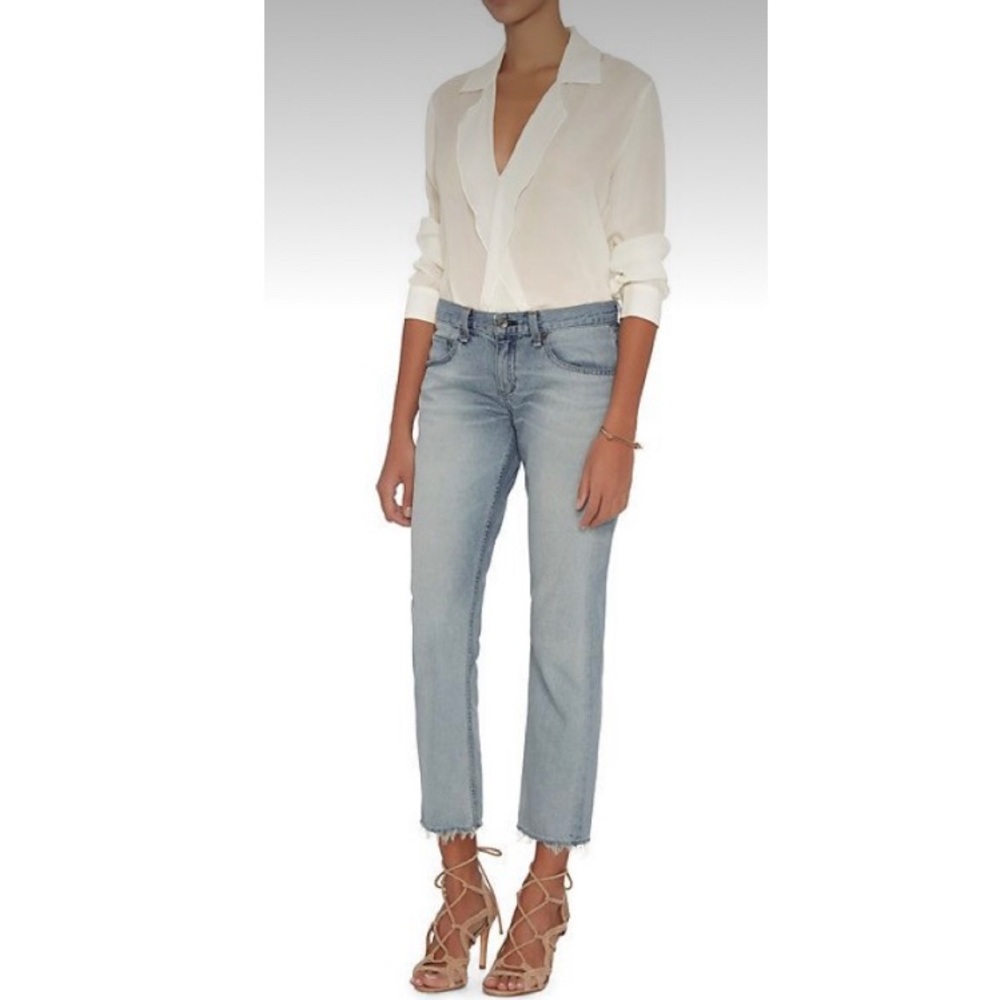 Rag and Bone X Boyfriend Chaucer Clean 27x27 Relaxed Fit Ankle Jeans